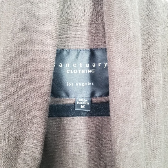 Sanctuary Linen Blend Daytrip Vest Olive Sz M - Picture 5 of 7